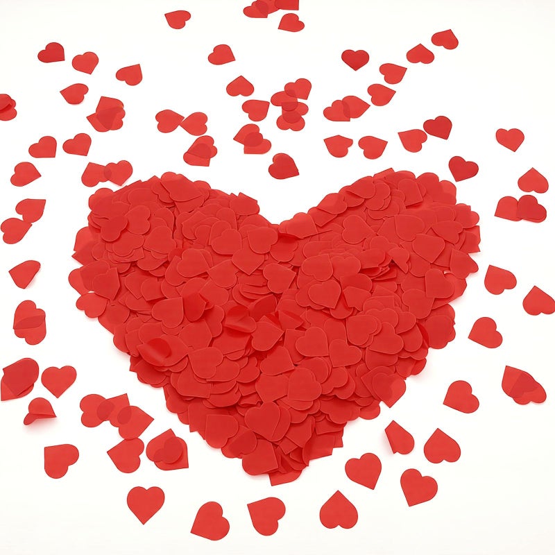 Comemela Paper Heart Confetti, 8000Pcs Tissue Paper Hearts Shape Confetti for Valentines Day Table Decorations Wedding Birthday Party Supplies - Image 1