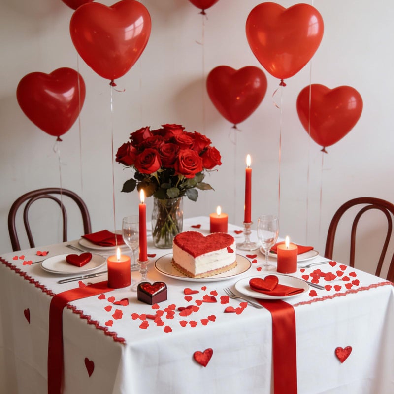 Comemela Paper Heart Confetti, 8000Pcs Tissue Paper Hearts Shape Confetti for Valentines Day Table Decorations Wedding Birthday Party Supplies - Image 2