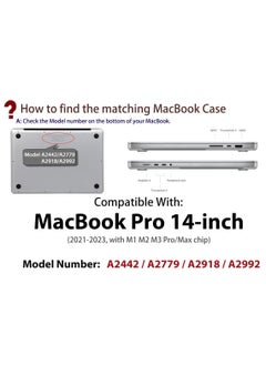 Generic 3 in 1 Hard Case for Macbook Pro 14 inch (2024/2023/2022/2021) M4 M3/M2/M1 Chip, Protective Snap-On Hard Shell Cover + Keyboard Skin + Screen Protector  Fit Macbook Pro 14" Model A2992/A2918 A2779 A2442  - Image 2
