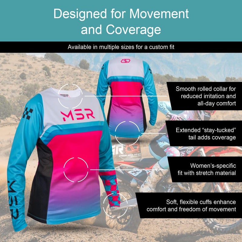 MSR Women's Nova Dirt Bike Motocross MTB Jersey Small Black/Purple - Image 4