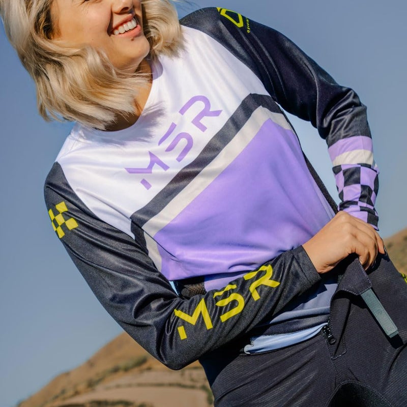 MSR Women's Nova Dirt Bike Motocross MTB Jersey Small Black/Purple - Image 3