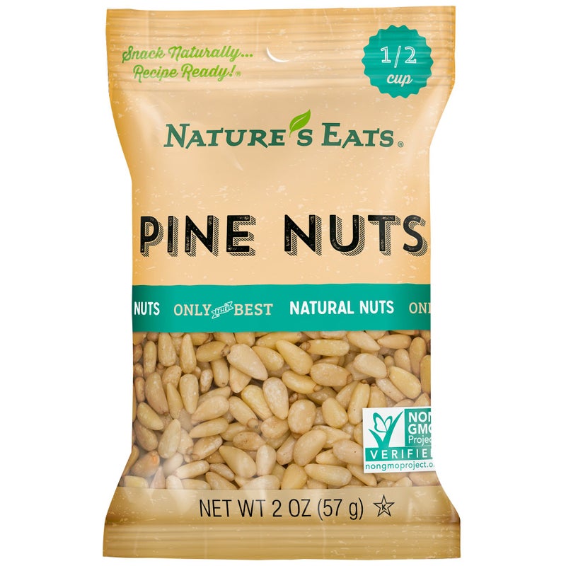 Nature's Eats Nature’s Eats Pine Nuts 2 oz - 100% Natural Whole Raw Pine Nuts - Unsalted Healthy Snack - Keto Vegan Gluten Free Pesto Ingredient - Fresh Non-GMO Kosher Certified Cooking & Baking Nuts - Image 1