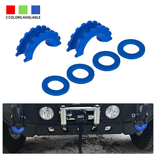 BUNKER INDUST BUNKER INDUST D Ring/Shackle Isolator Kit,1 Pair Blue D-Ring Isolator and 4 Pcs Washers Dring Cover Fit for 3/4" - Image 1
