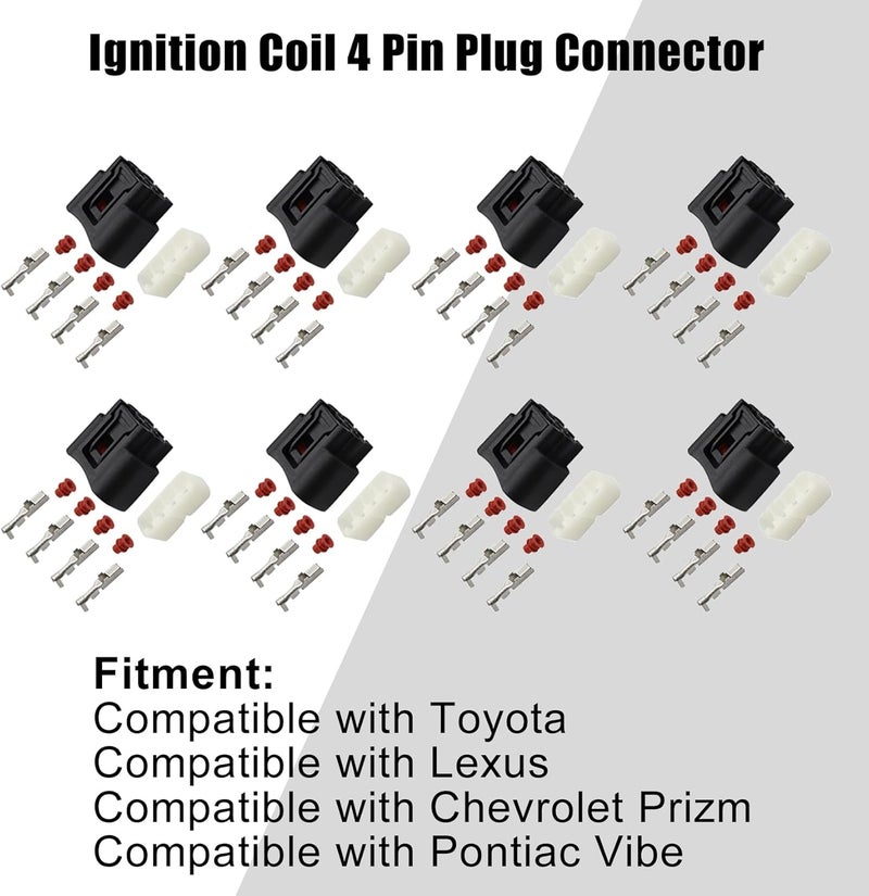 FZJDSD 8PCS Ignition Coil Plug Connector Kit for Toyota & Lexus - Image 2