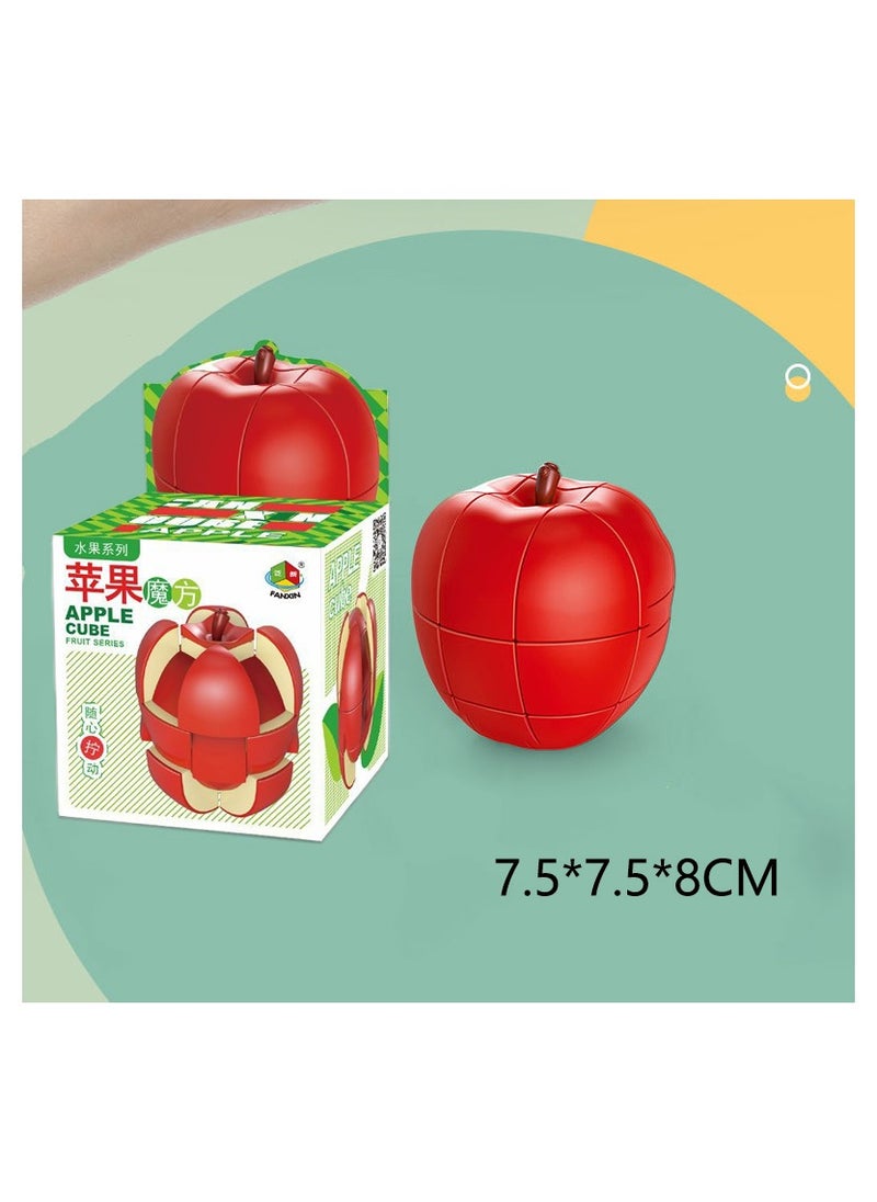 KASTWAVE - Rubix Cube,Third Level Fruit Cube, Speed Cube 3×3 Apple Magic Cube 1:1 Realistic 3D Fruit Cube Special-Shaped Puzzle Cube Children's Educational Toys (Apple) - Image 1
