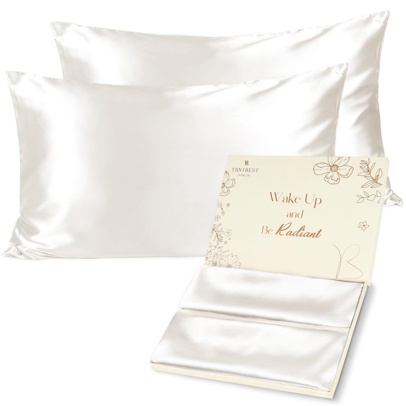 Yanibest Satin Pillowcase King Size Pillow Cases Set of 2  Silk Pillow Cases for Hair and Skin with Zipper Silk Pillow Cases King for 20x36 Exquisite Packaging for Women Men