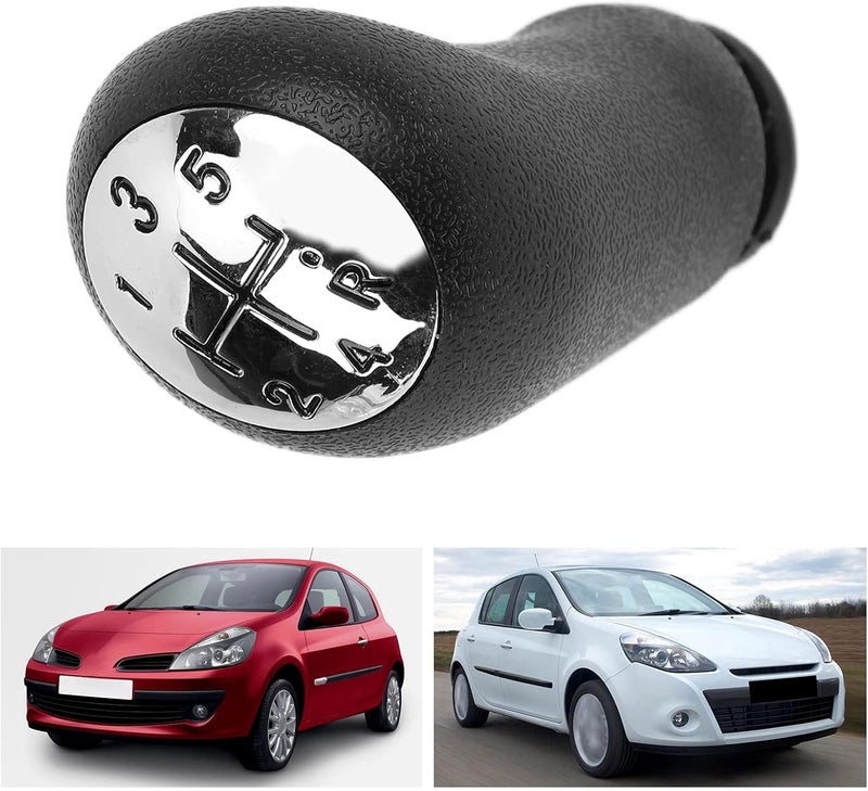 Gear Shift Knob Replacement for CLIO III 2005-2009, Silver Black ABS Material, 5 Gears - Stylish Car Interior Upgrade, Easy Installation, Perfect Fit for Megane and Scenic (5th Gear) - Image 5