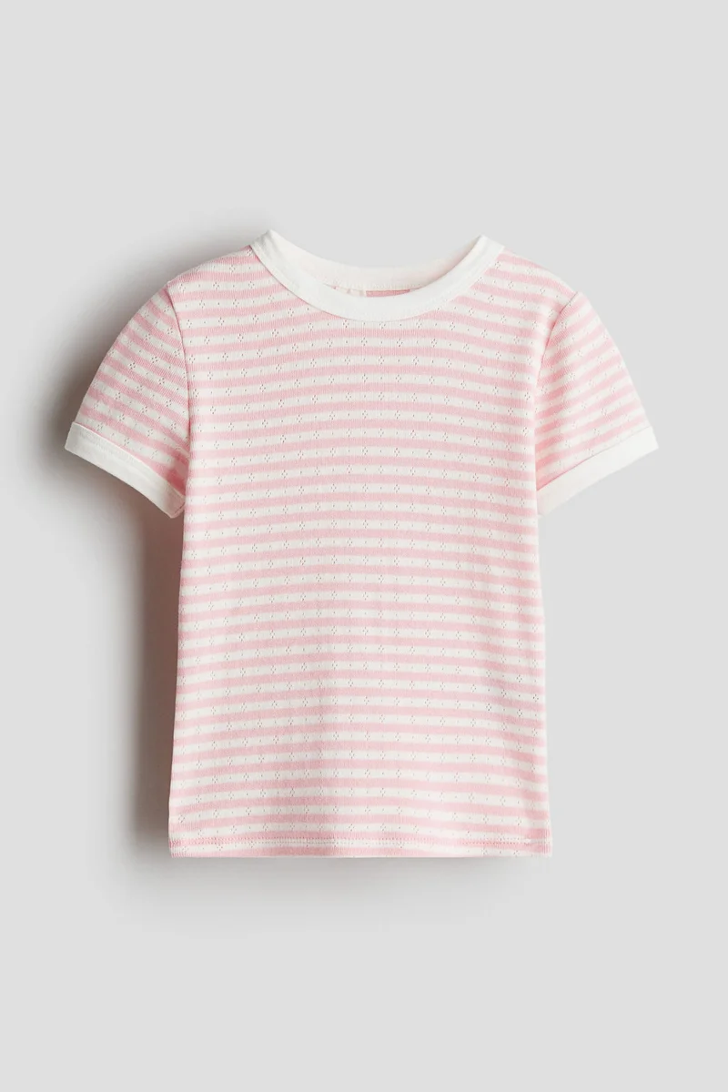 H&M Short-sleeved pointelle jersey top