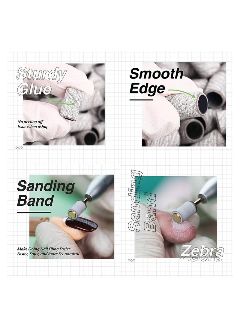 برونسون Sanding Bands for Nail Drill Bits Nail Drill File Manicure Tool 100pcs Grit 240 - Image 3