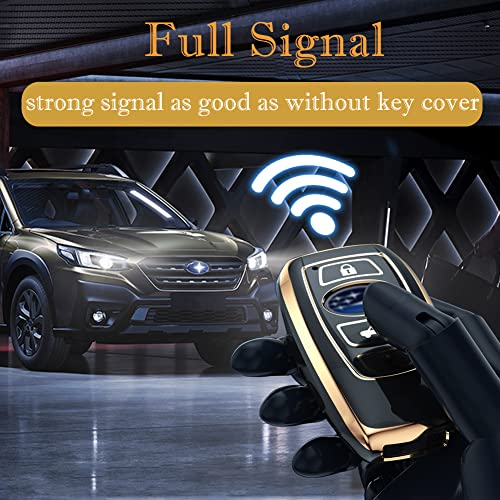 Cacacar for Subaru Key Fob Cover with Keychain, for Forester Outback BRZ Legacy CrossTrek Premium Soft TPU 360 Degree Protection Key Case Remote Key Holder (Size B-Black) - Image 5