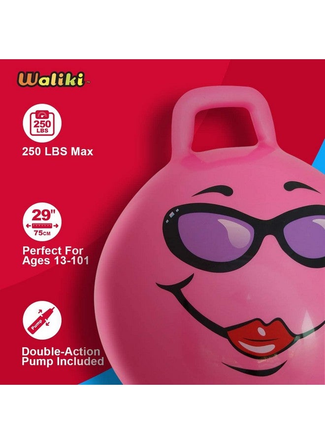 WALIKI Hop Ball for Adults 13-101 | Hippity Hop | Hopping Jumping Ball | Sit & Bounce Ball | Pink 29” - Image 2