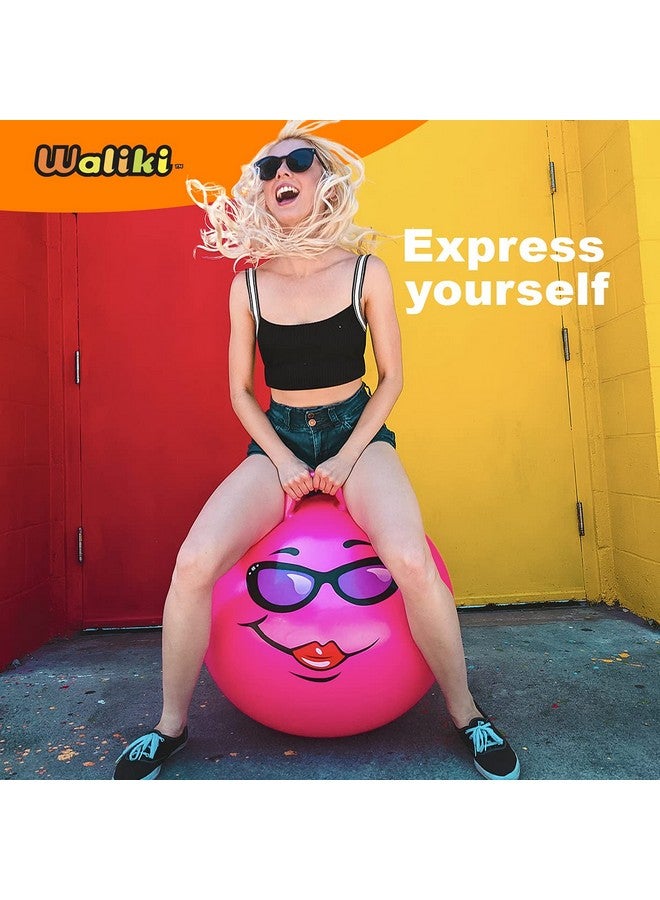 WALIKI Hop Ball for Adults 13-101 | Hippity Hop | Hopping Jumping Ball | Sit & Bounce Ball | Pink 29” - Image 4