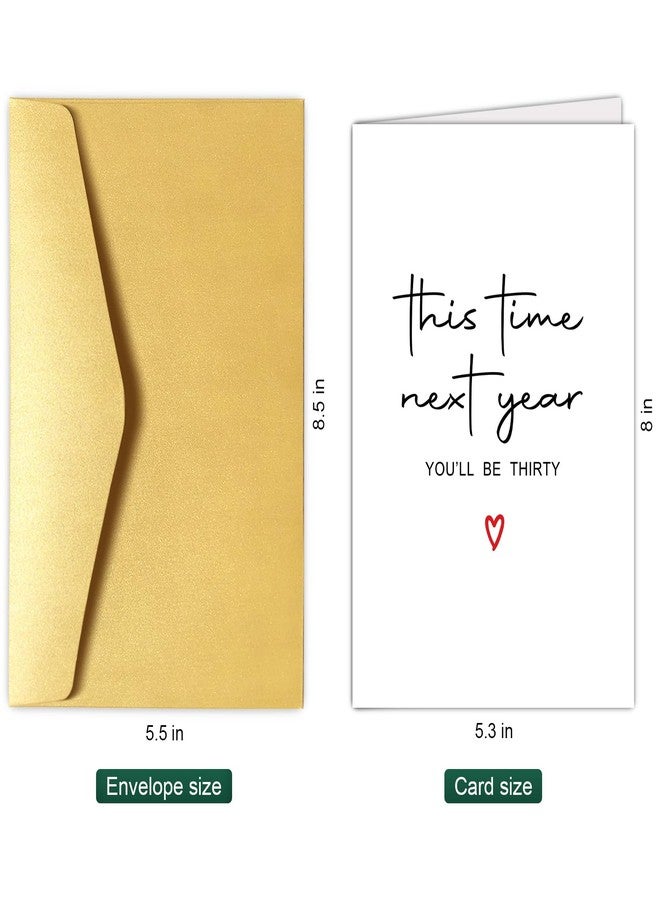 Chenive Funny 29th Birthday Card Men Women, 29 Years Old Birthday Card for Him Her, Happy 29th Birthday Card, This Time Next Year You'll Be Thirty - Image 2