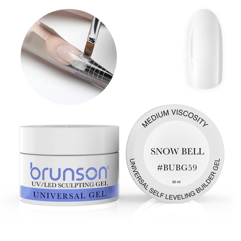 Brunson Builder Gel in Jar 30ml Professional Sculpting Builder Gel for Nail Extensions Overlays and 3D Nail Art UV LED Self Leveling Gel for Long Lasting High Gloss Nails