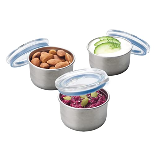 Smash Stainless Steel Mini Dressing/Sauce Pots, Blue, 60 ml Capacity (Pack of 3) - Image 1