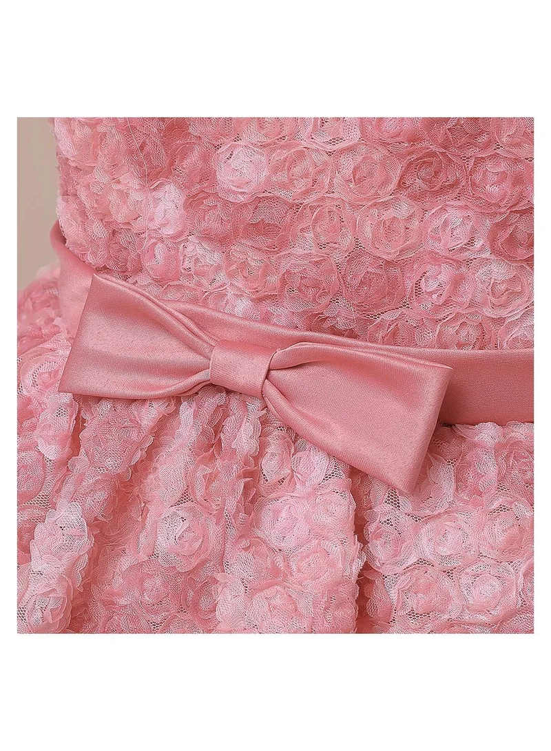 بيبي كلو Pink layered hem mesh party dress for girls
