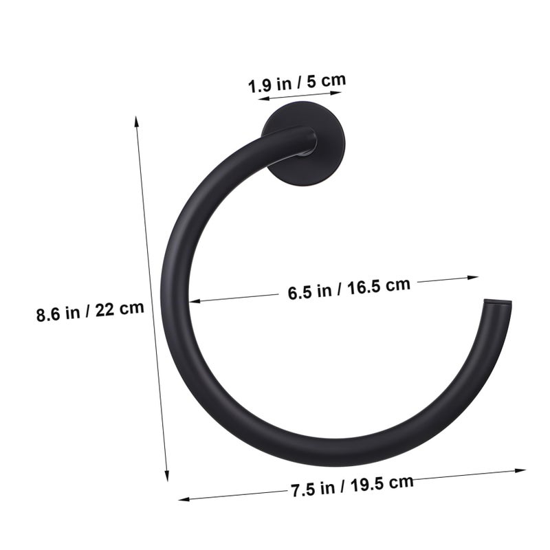 Stainless Steel Towel Ring Hanger Contemporary Design Easy Install Bathroom Accessory - Image 3