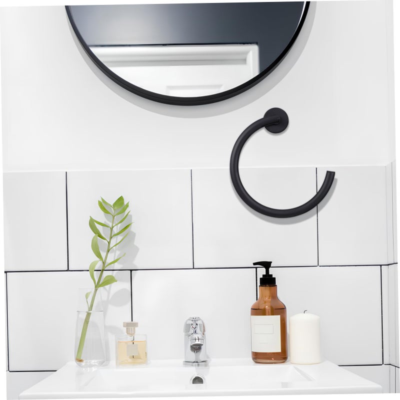 Stainless Steel Towel Ring Hanger Contemporary Design Easy Install Bathroom Accessory - Image 4