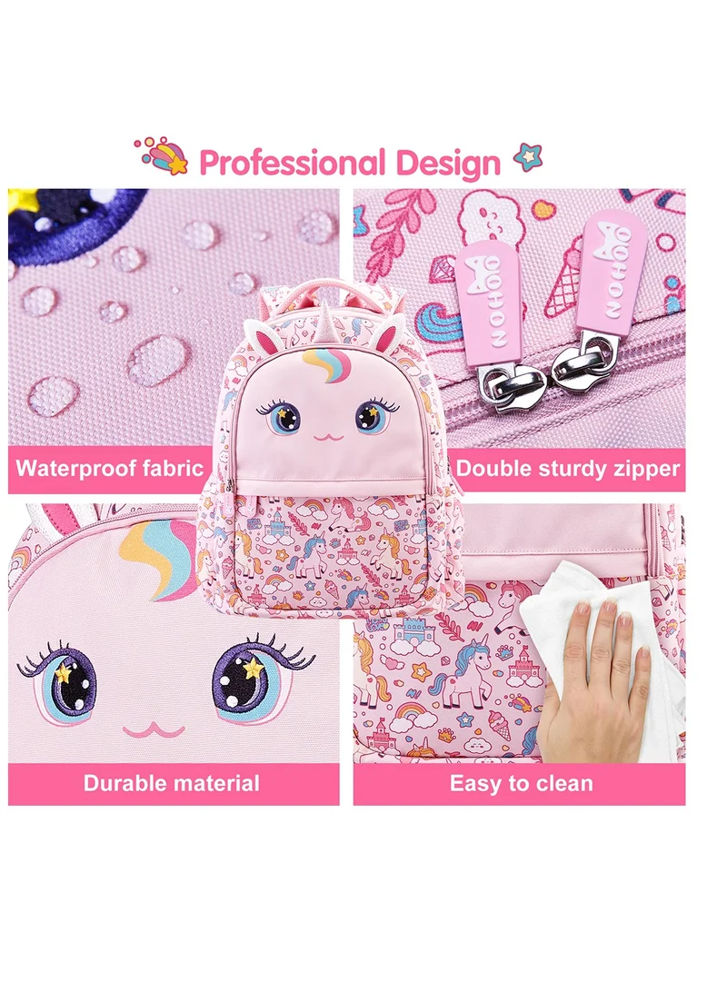 Nohoo Nohoo Kids 16 Inch School Bag Unicorn - Pink
