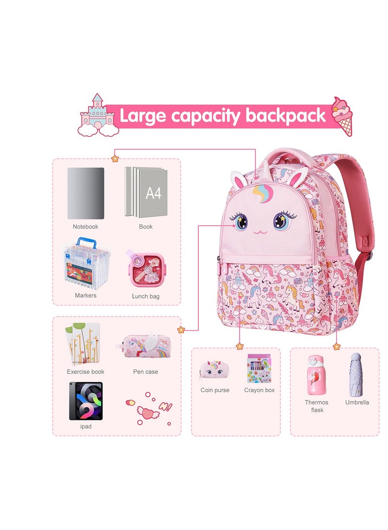 Nohoo Kids 16 Inch School Bag Unicorn - Pink - Image 5