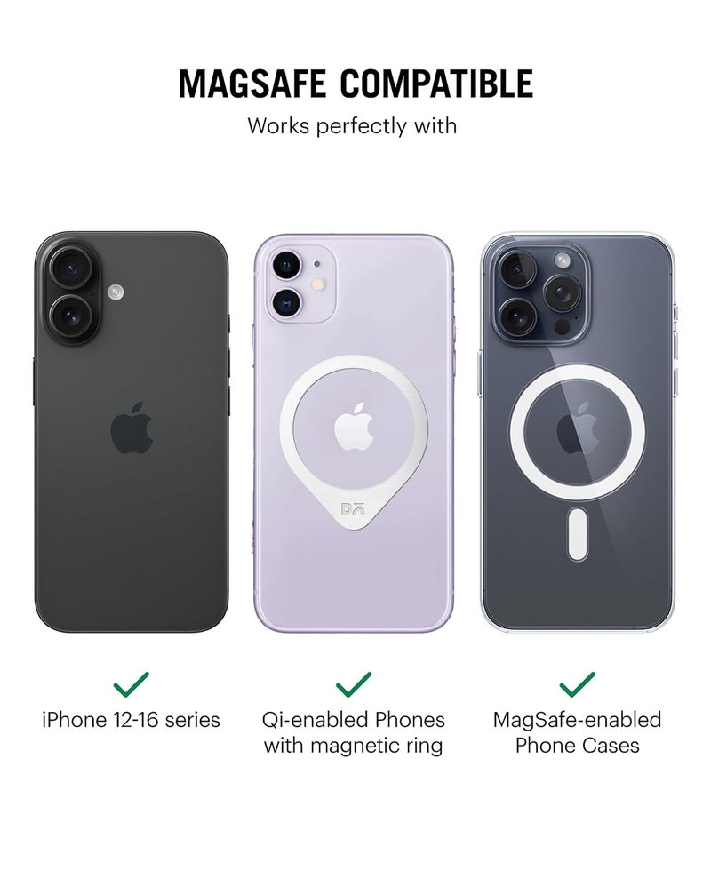 Daily Objects Leather Magnetic Wallet Card Holder | Designed for MagSafe Compatible with iPhone 16, iPhone 15, iPhone 14, iPhone 13, iPhone 12 Models | Premium Design | Full-Grain Leather - Tan-Grey - Image 4