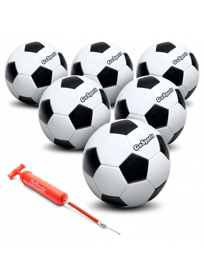 GoSports GoSports Classic Soccer Ball 6 Pack - Size 5 - with Premium Pump and Carrying Bag - Image 1