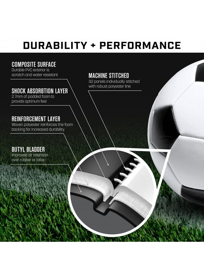 GoSports GoSports Classic Soccer Ball 6 Pack - Size 5 - with Premium Pump and Carrying Bag - Image 5