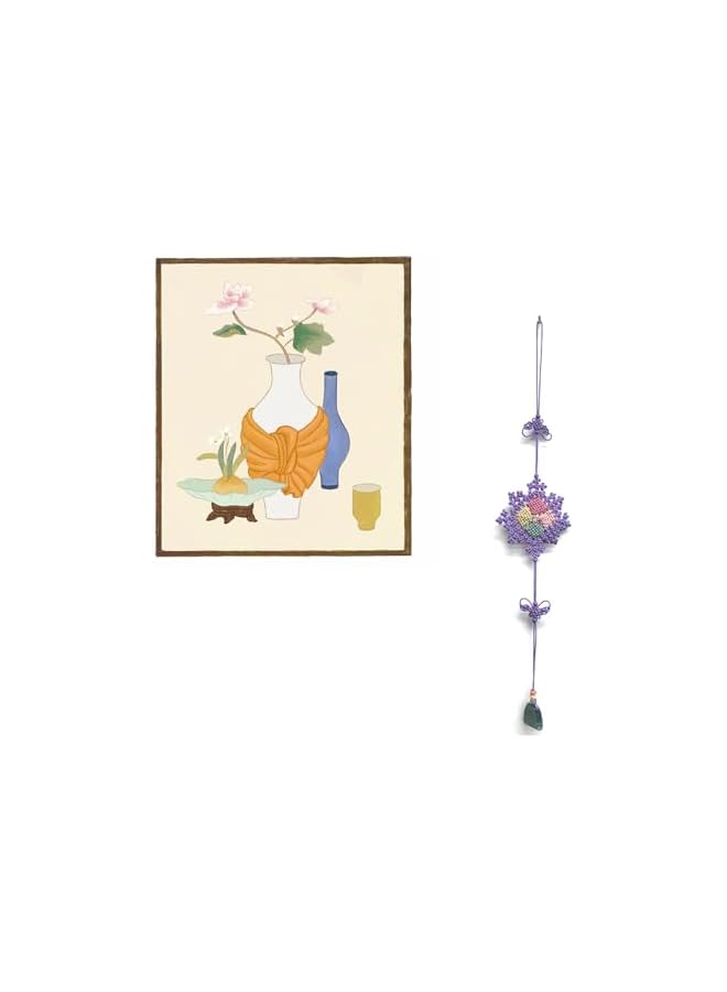 The Bros عقد تقليدي كوري (مايدوب)، زينة حائط منزلية، عناصر ديكور منزلية فاخرة لغرفة المعيشة، عناصر زخرفية للمنزل، مصنوعة يدويًا، ملحقات منزلية، مايدوب ساسايغبان مع أحجار كريمة. - Image 2