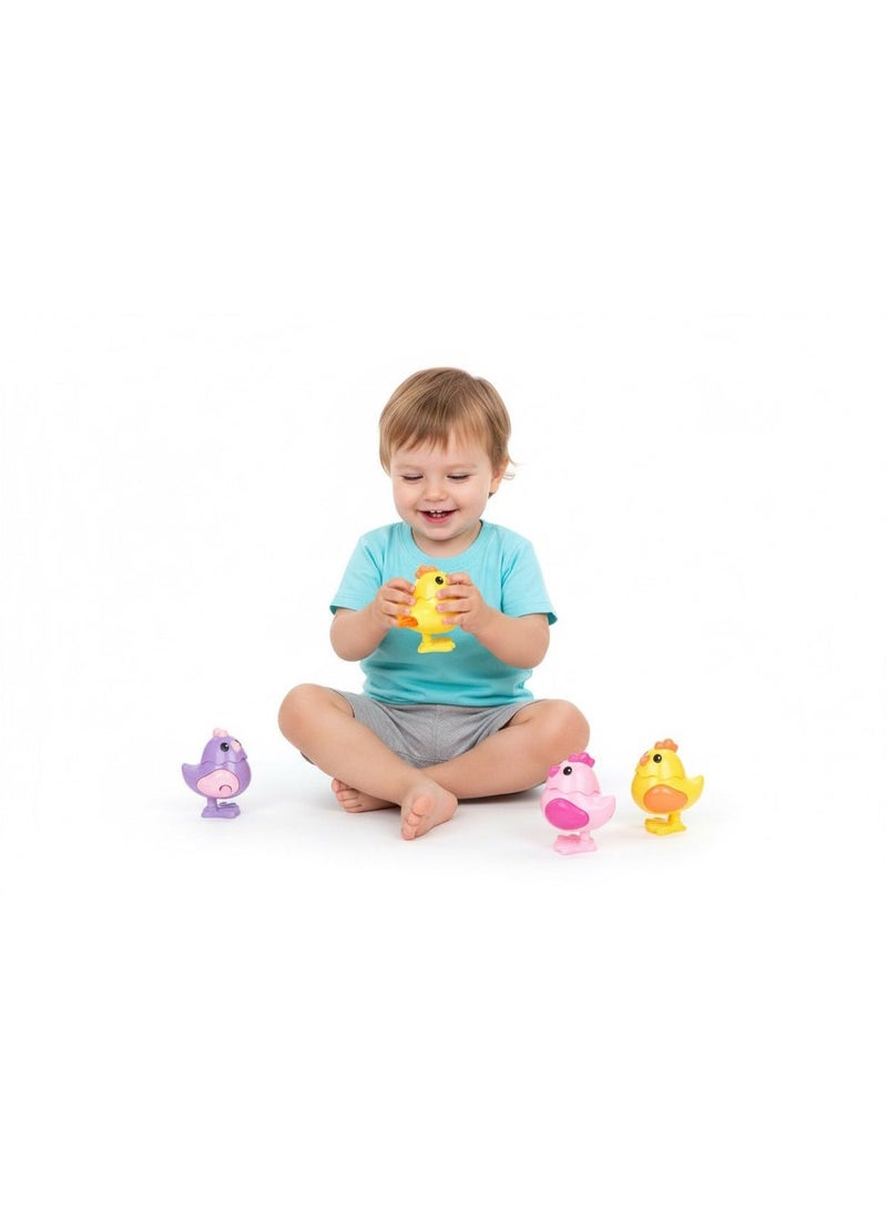 Toyland 3 Pcs Wind Up Plastic Jumping Chick Toy for Children-Assorted - Image 3