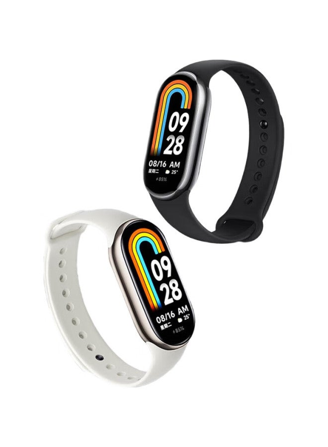 Stiger Compatible With Xiaomi Band 8 Strap, Xiaomi Band 9/8 Wristband, Sports Band 8 Universal Nfc Version, Replacement Strap For Men And Women, Vintage White - Image 2