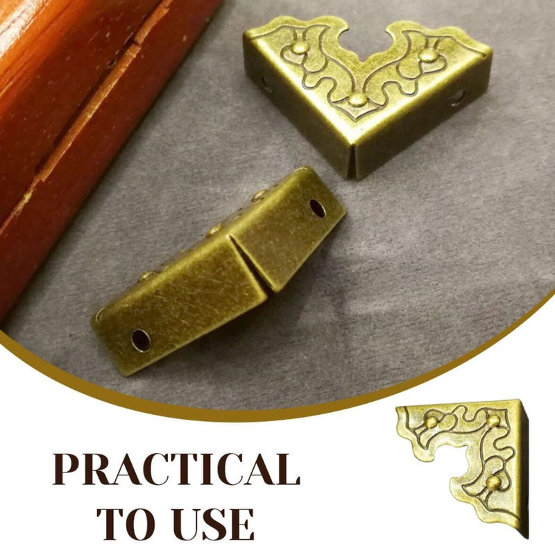 VALICLUD 20 Pcs Bronze Corner Guards Three Sides Edge Protectors Wood Furniture - Image 4