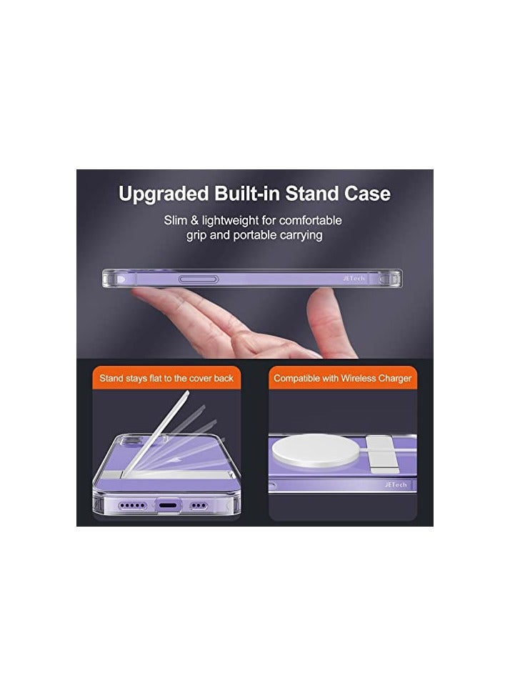 JETech Case for iPhone 12 mini 5.4-Inch with Stand, Support Wireless Charging, Slim Shockproof Bumper Phone Cover, 3-Way Metal Kickstand (Clear) - Image 2