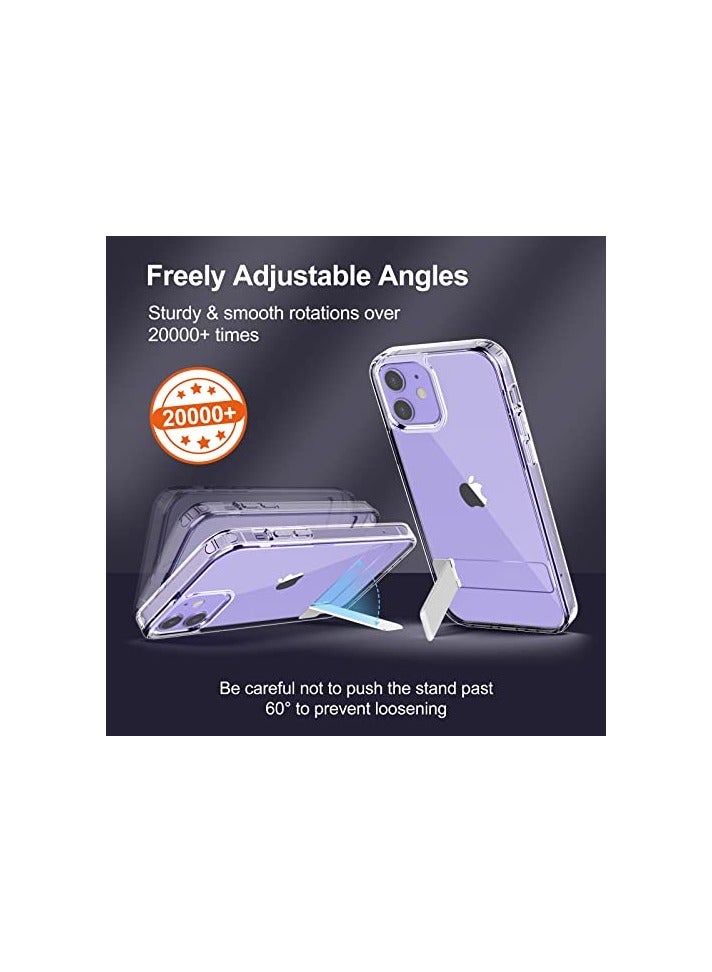 JETech Case for iPhone 12 mini 5.4-Inch with Stand, Support Wireless Charging, Slim Shockproof Bumper Phone Cover, 3-Way Metal Kickstand (Clear) - Image 4