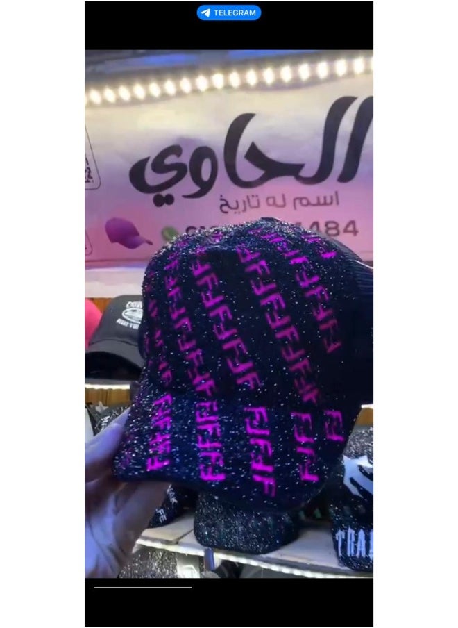 Generic - Stylish and comfortable, the Black and Purple Stress Cap is perfect for everyday wear. Its sleek design combines functionality with a modern aesthetic to elevate your look. - Image 1