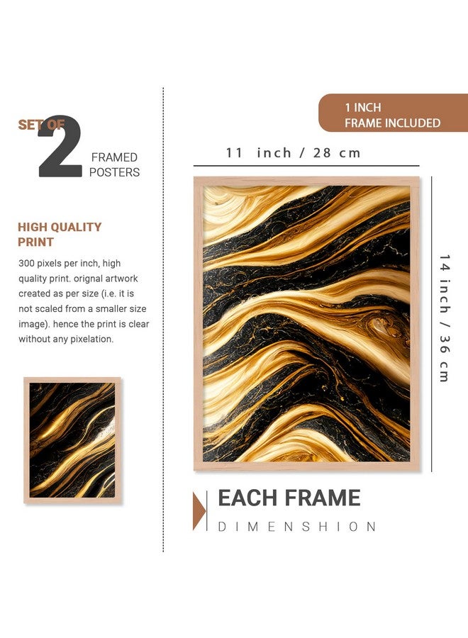walllane - Beige Colour Art Painting For Living Room Bedroom Office | Floral Painting With Frame | Painting For Wall Decoration (10 Inch x 13 Inch) Set 4 Cate- 007 - Image 2