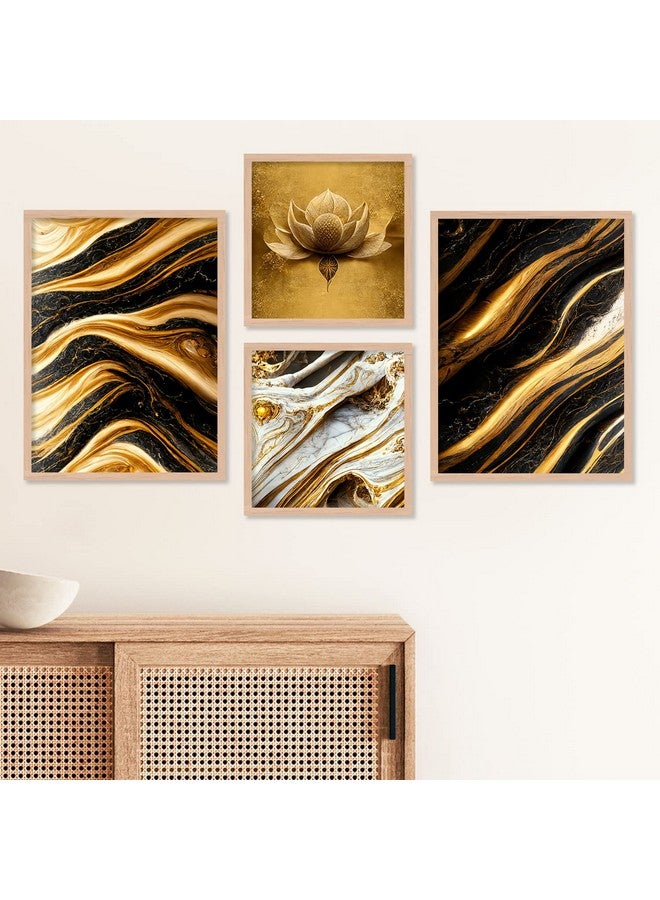 walllane - Beige Colour Art Painting For Living Room Bedroom Office | Floral Painting With Frame | Painting For Wall Decoration (10 Inch x 13 Inch) Set 4 Cate- 007 - Image 4