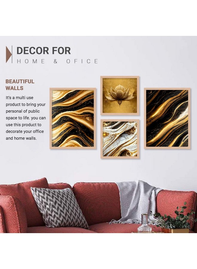 walllane - Beige Colour Art Painting For Living Room Bedroom Office | Floral Painting With Frame | Painting For Wall Decoration (10 Inch x 13 Inch) Set 4 Cate- 007 - Image 5