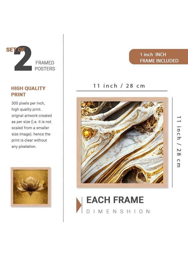 walllane - Beige Colour Art Painting For Living Room Bedroom Office | Floral Painting With Frame | Painting For Wall Decoration (10 Inch x 13 Inch) Set 4 Cate- 007 - Image 3