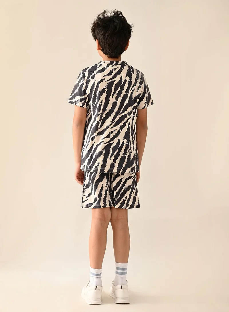 LILPICKS All Over Graphic Print T-shirt with Shorts Set