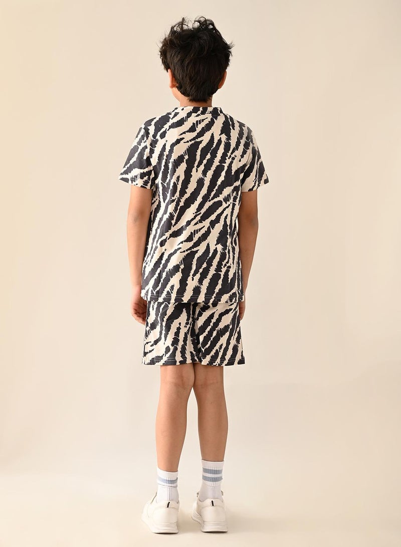 LILPICKS All Over Graphic Print T-shirt with Shorts Set  - Image 5