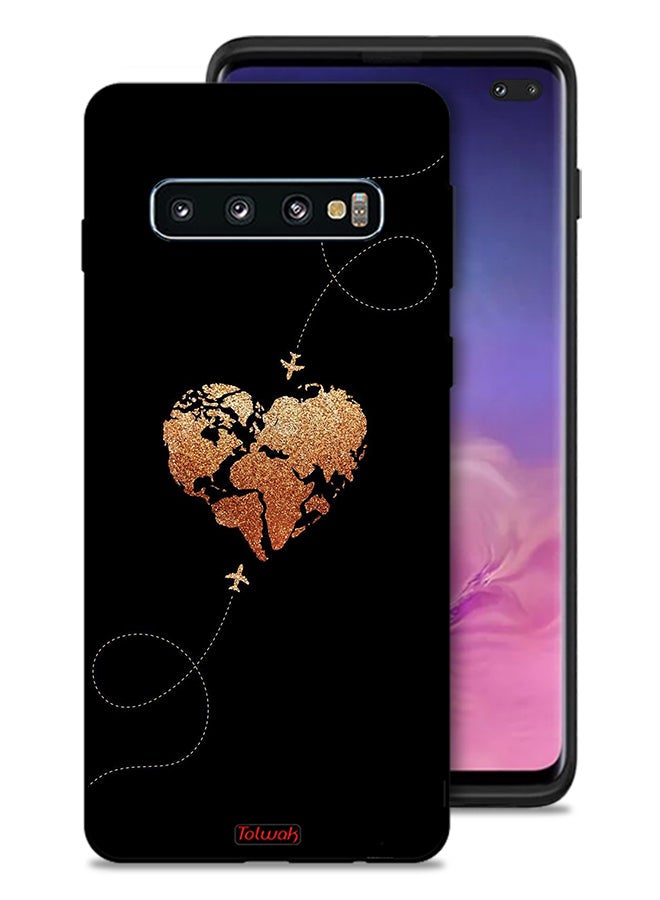 Tolwak Samsung Galaxy S10 Plus Protective Case Cover Airplanes Touching Heart - Image 1