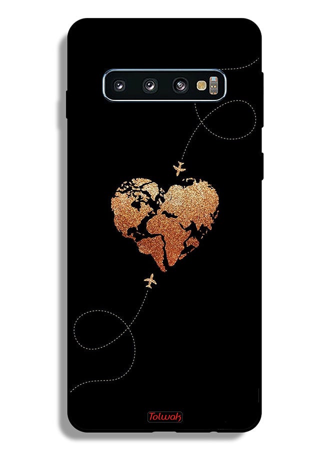 Tolwak Samsung Galaxy S10 Plus Protective Case Cover Airplanes Touching Heart - Image 2