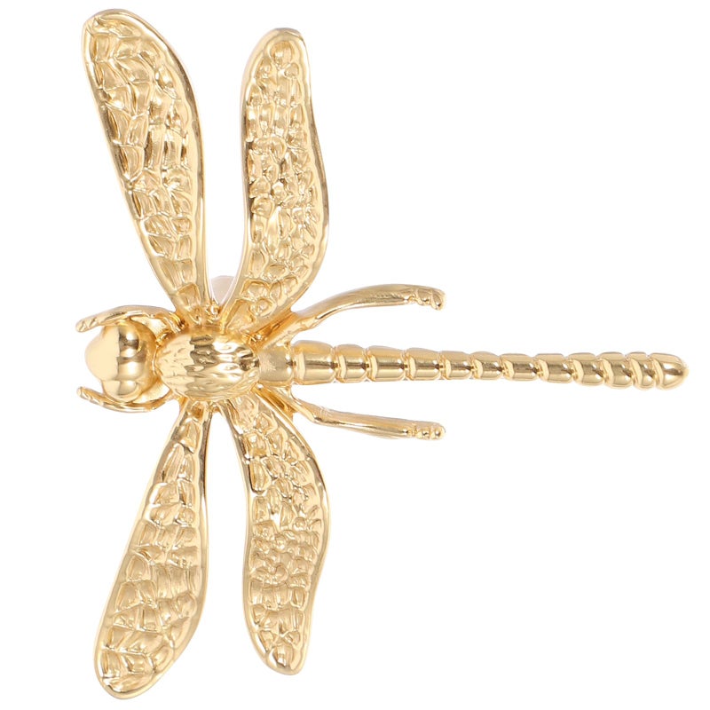 Brass Dragonfly Cabinet Pull Handle Decorative Hardware for Wardrobe and Drawer - Image 2