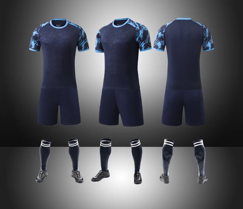 Batch Round Neck Collar Board Camouflage Football Uniform Suit Adult Children Student Toddler Training - Image 1