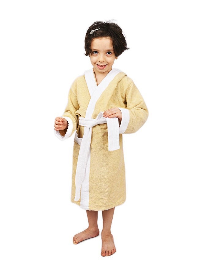 Banotex Beige white multi-size children's hooded bathrobe  - Image 1