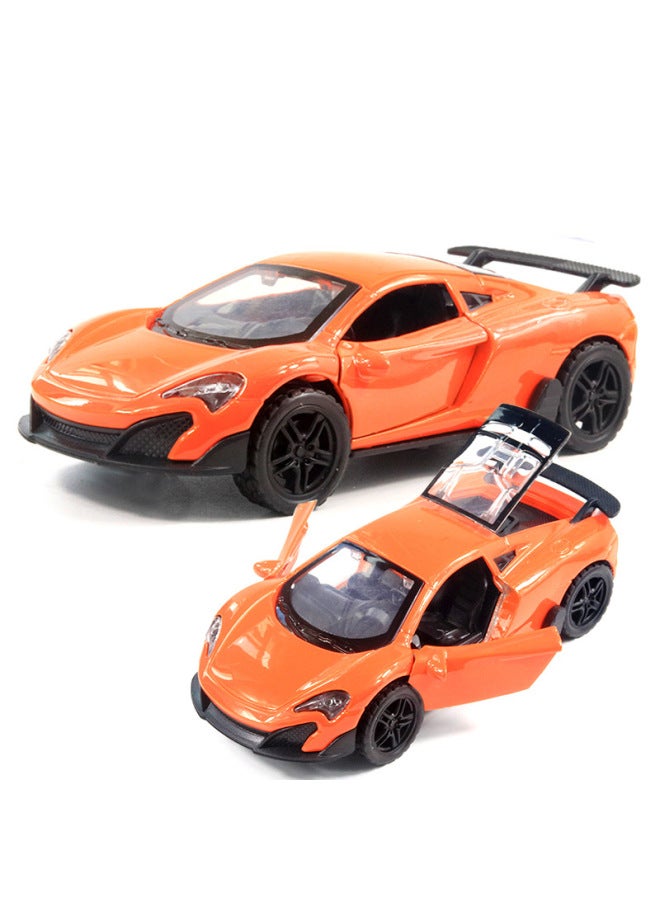 Bagged Simulation Alloy Car Model Sports Car Model Door Opening Back Force Boys And Children's Toys Car Ornaments Cross Border-Color:Mai Orange - Image 1