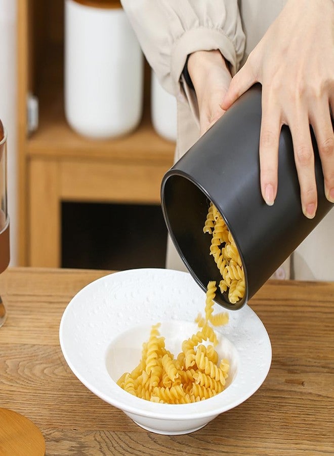درب التبانة برطمان تخزين طعام سيراميكي من ميلكي واي، علب تخزين بغطاء من الخيزران محكم الإغلاق، تصميم عصري، برطمان مطبخ مقاوم للرطوبة للقهوة والشاي والتوابل وغيرها (أسود 800 مل) - Image 5