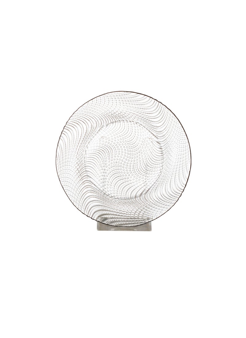 Dania A Set Of 6 Glass Dessert Plates With A Metal Stand, The Plate MulticolourRound Size Is 15Cm  - Image 4