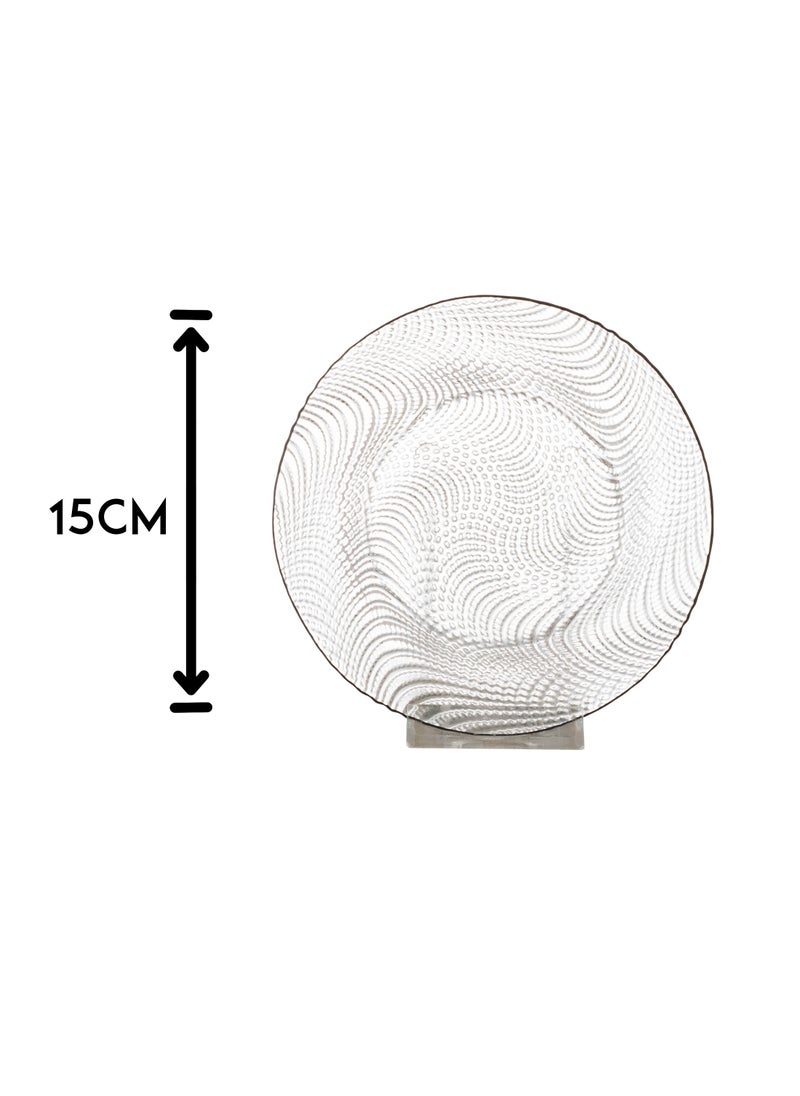 Dania A Set Of 6 Glass Dessert Plates With A Metal Stand, The Plate MulticolourRound Size Is 15Cm  - Image 5