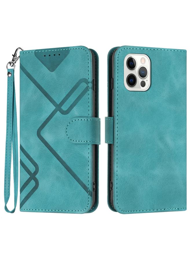 S-TOP Case For iPhone 14 Pro Line Pattern Skin Feel Leather Phone Case - Image 1
